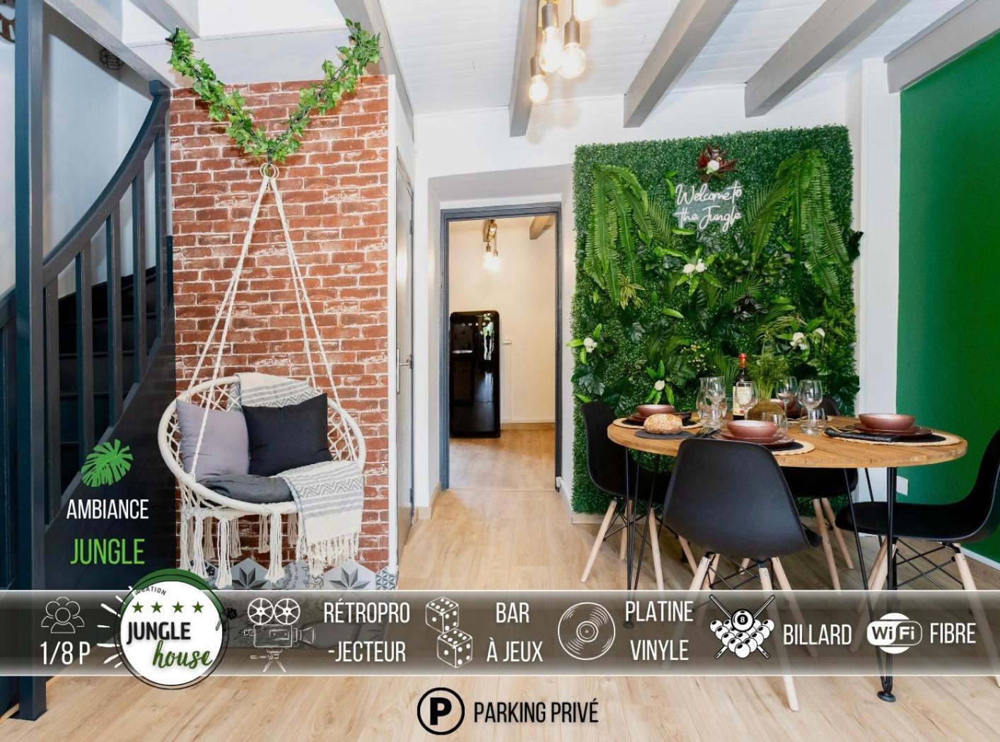Maison "Jungle House" 90 M2 Billard, Retroprojecteur, Bar A Jeux , Vinyle, Wifi Fibre, Ideal Pro & Famille A Montbrison Kültér fotó